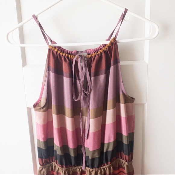 Loft Factory Colorful Striped Keyhole Halter Tie Maxi Dress Size S - Picture 4 of 4